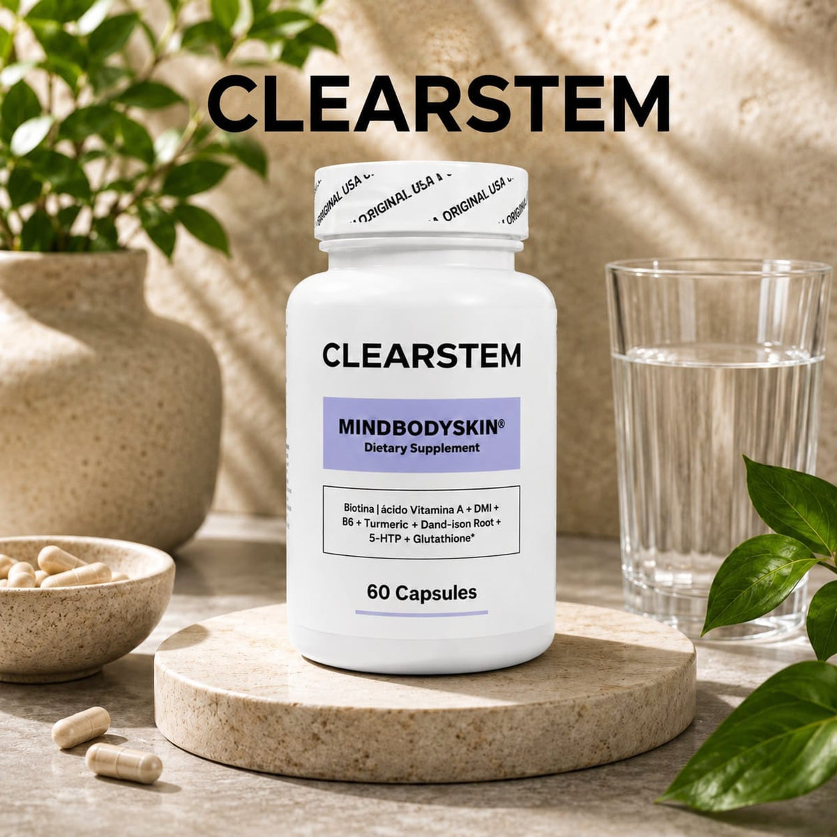 Clearstem MindBodySkin 60 Cápsulas | Piel con Brillo desde Adentro