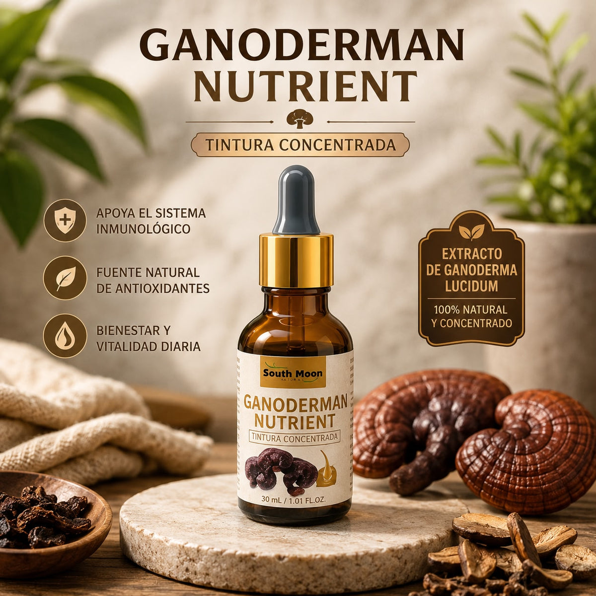 Ganoderman Nutrient | Tintura Concentrada de Ganoderma Lucidum, 30 ml