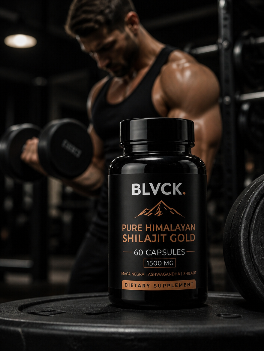 BLVCK Shilajit Gold + Maca Negra + Ashwagandha 60 Caps | Energía Masculina
