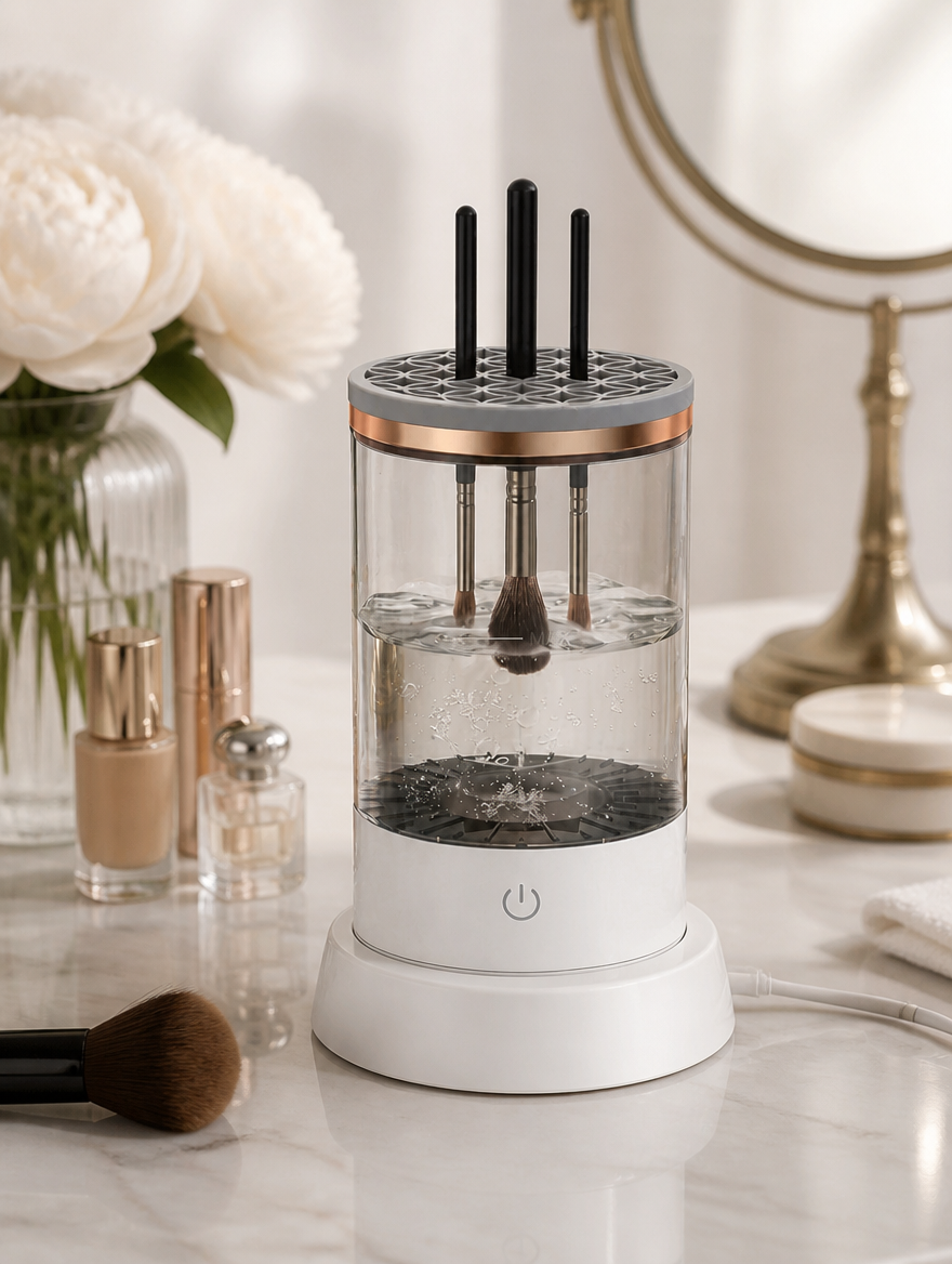Limpiador y Secador Eléctrico de Brochas de Maquillaje | Limpieza Profunda en Segundos