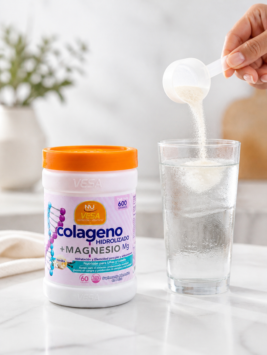 VESA Colágeno Hidrolizado + Magnesio 600g | Piel, Cabello y Uñas