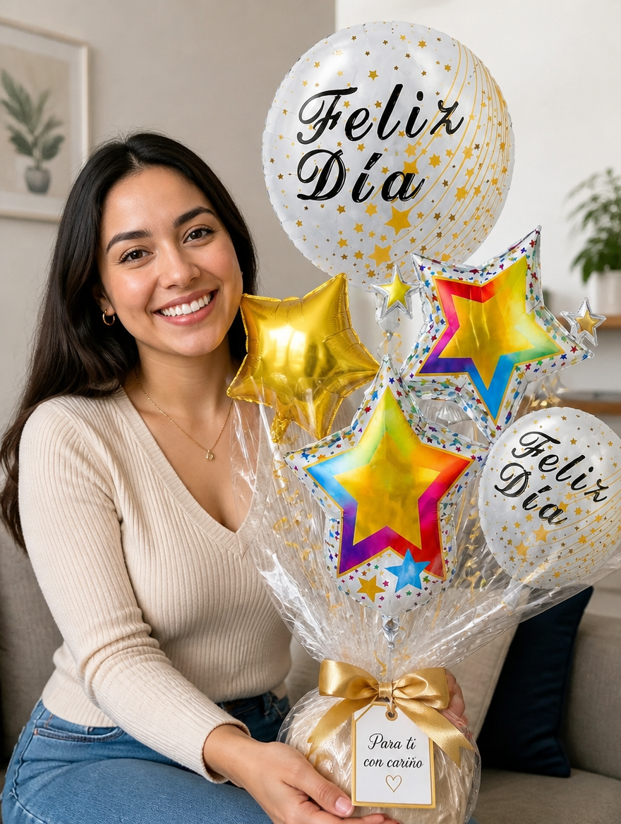 Set de Globos 9 Piezas Feliz Cumpleaños | Decoración Completa Negro y Dorado