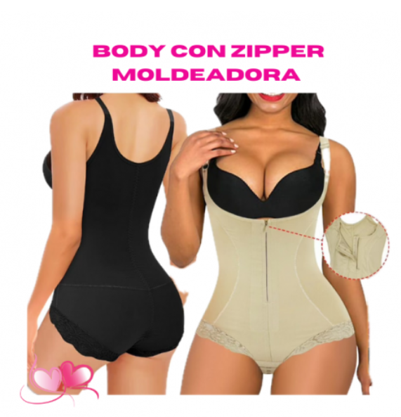 Body Con Zepper Moldeadora Y Blonda