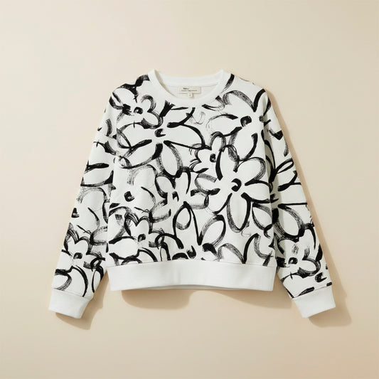 Sueter Blanco Con Flores