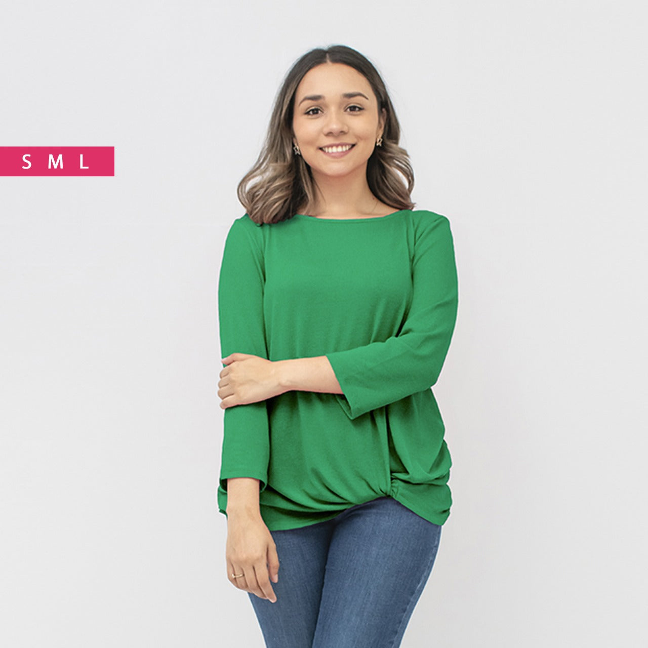 Blusa Fashion Manga 3/4 Nudo Al Frente