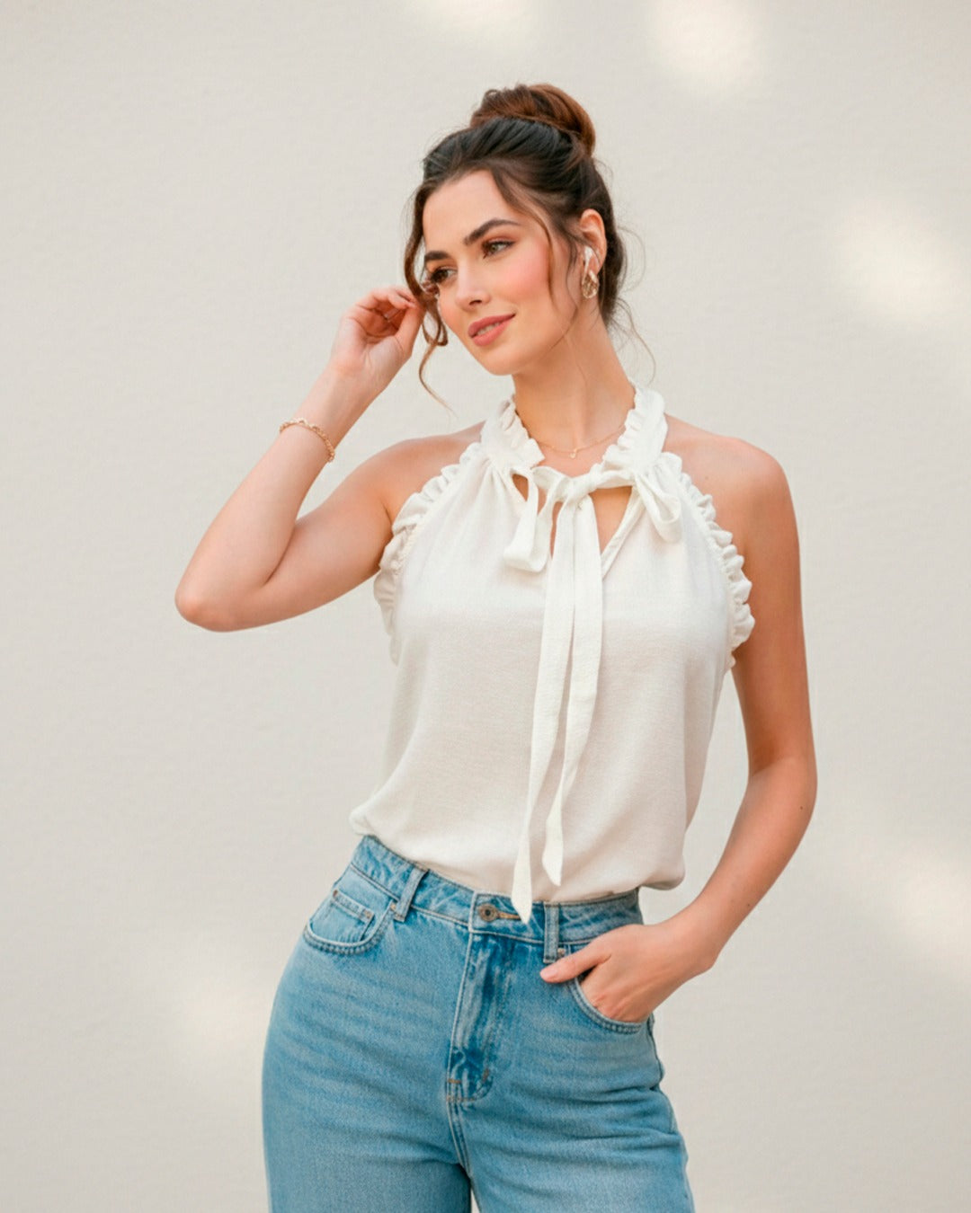 Blusa Sin Manga Gibson Con Cinta