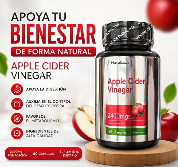 Vinagre de Manzana Horbäach 2400 mg | Comidas sin Pesadez
