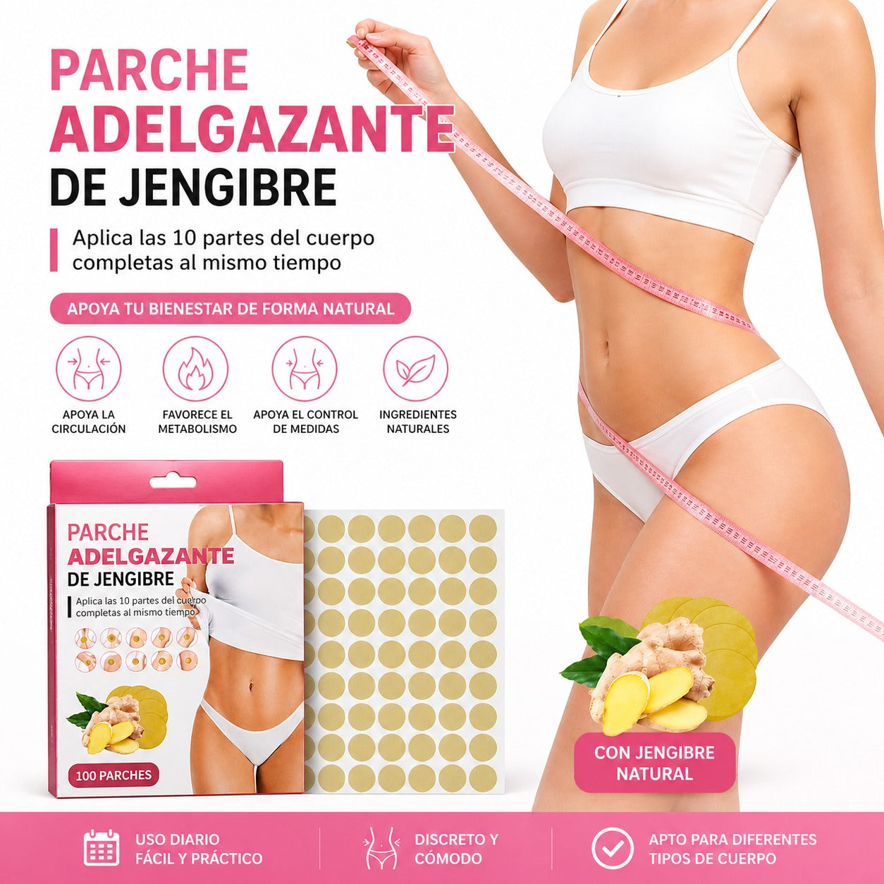 Parches Adelgazantes de Jengibre