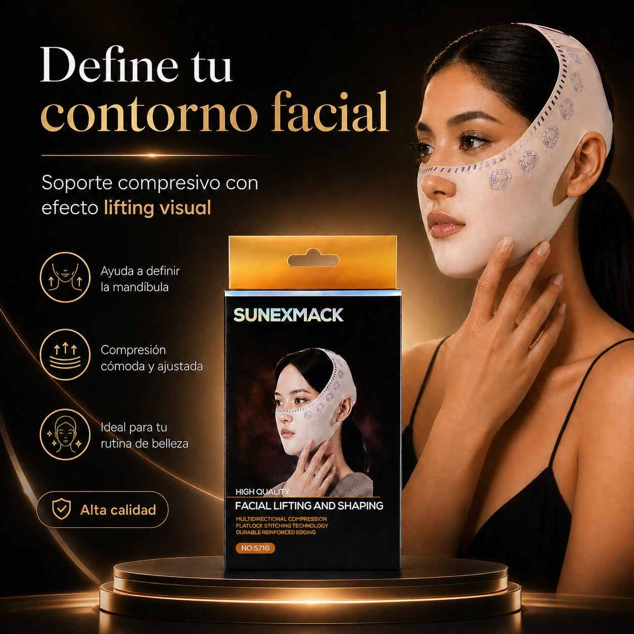 Banda Facial Moldeadora con Efecto Lifti