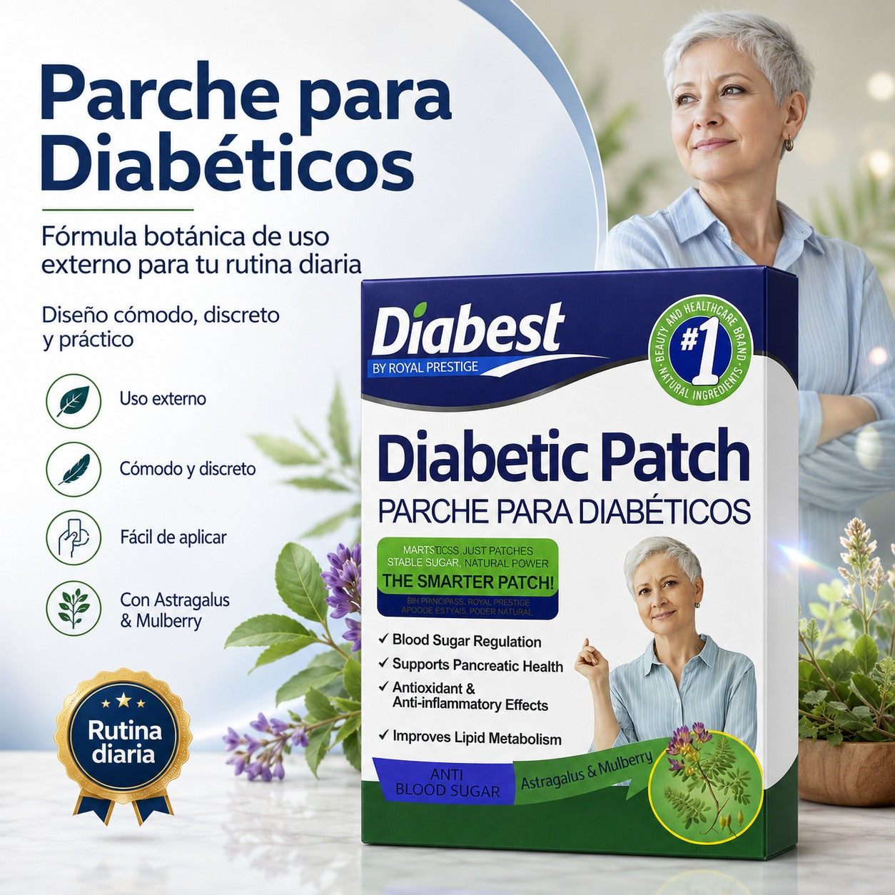 Parche herbal para diabeticos