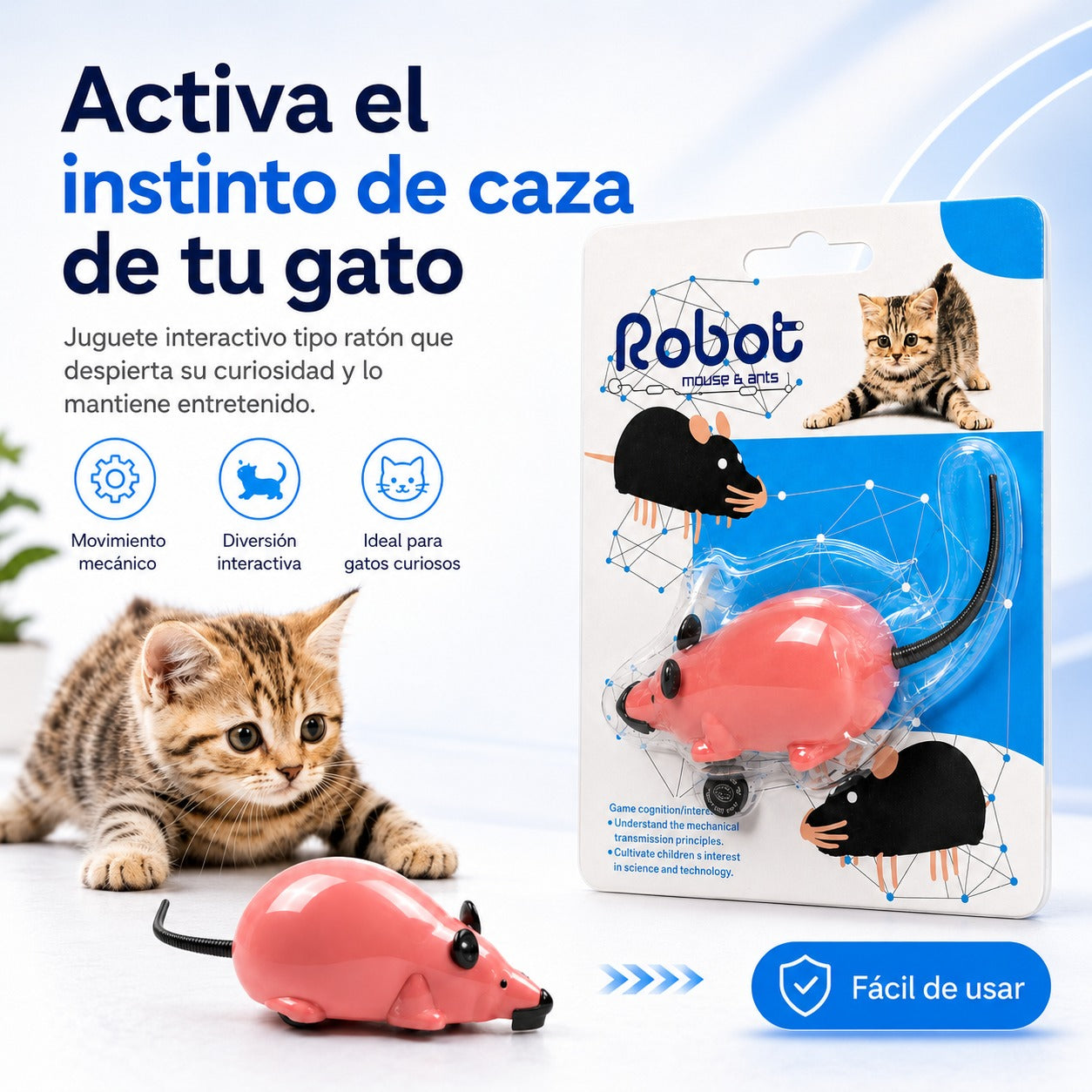 Ratón Robot Interactivo para Gatos