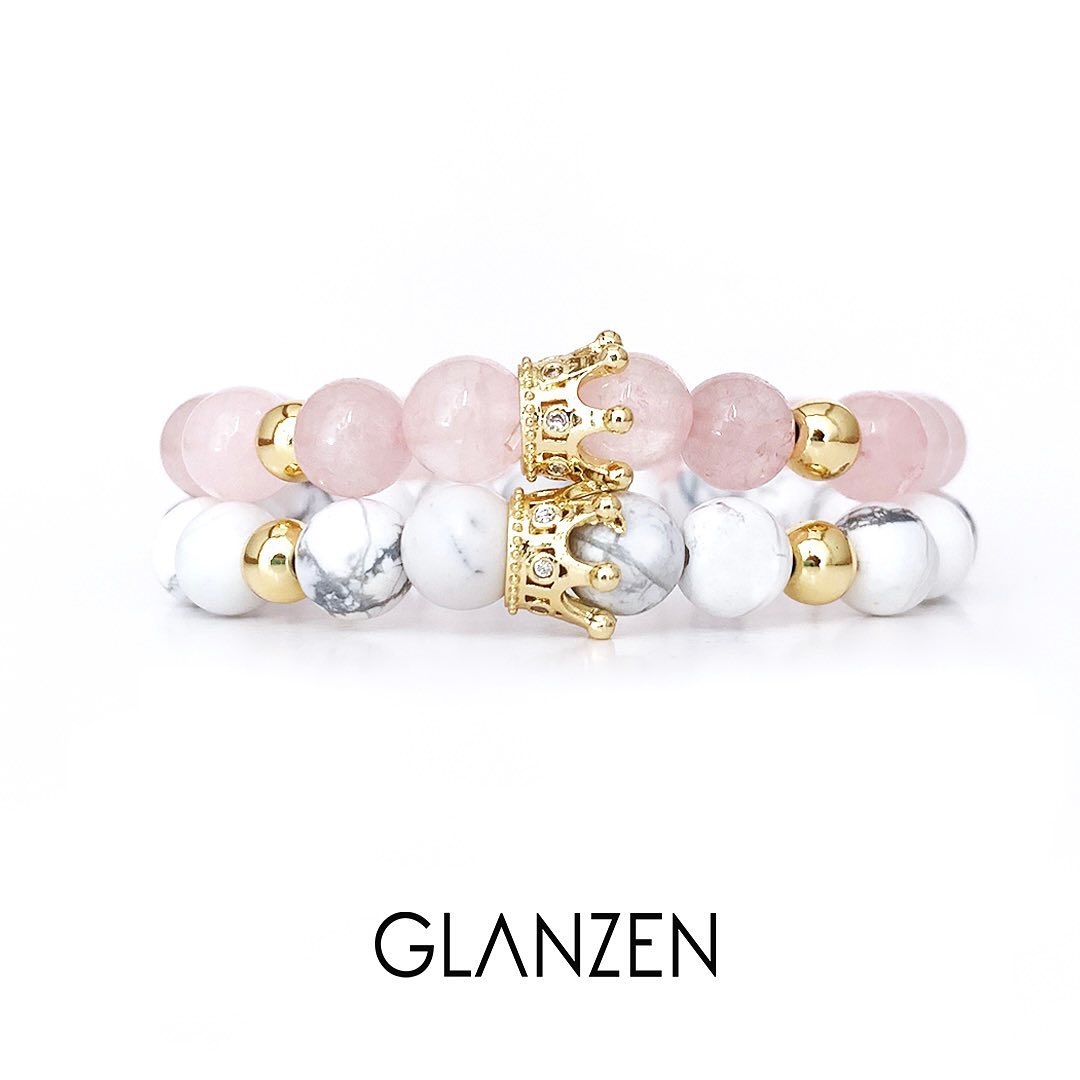 Dúo de pulseras personalizadas corona | Onyx & Cielo