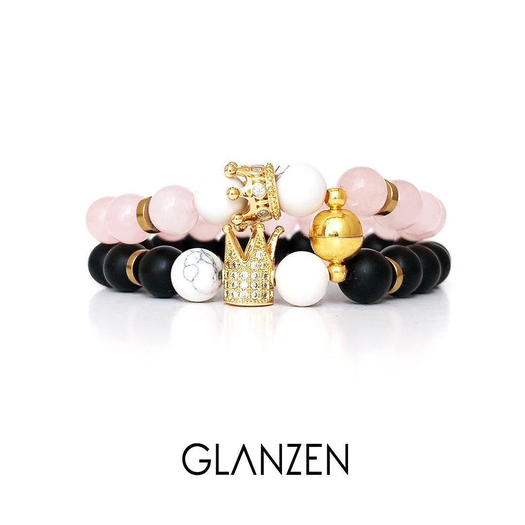 Dúo pulseras magnéticas con coronas