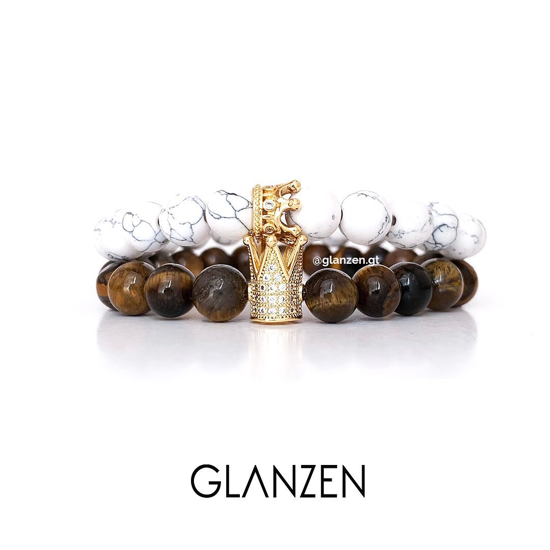 Dúo de pulseras personalizadas corona | Onyx & Cielo