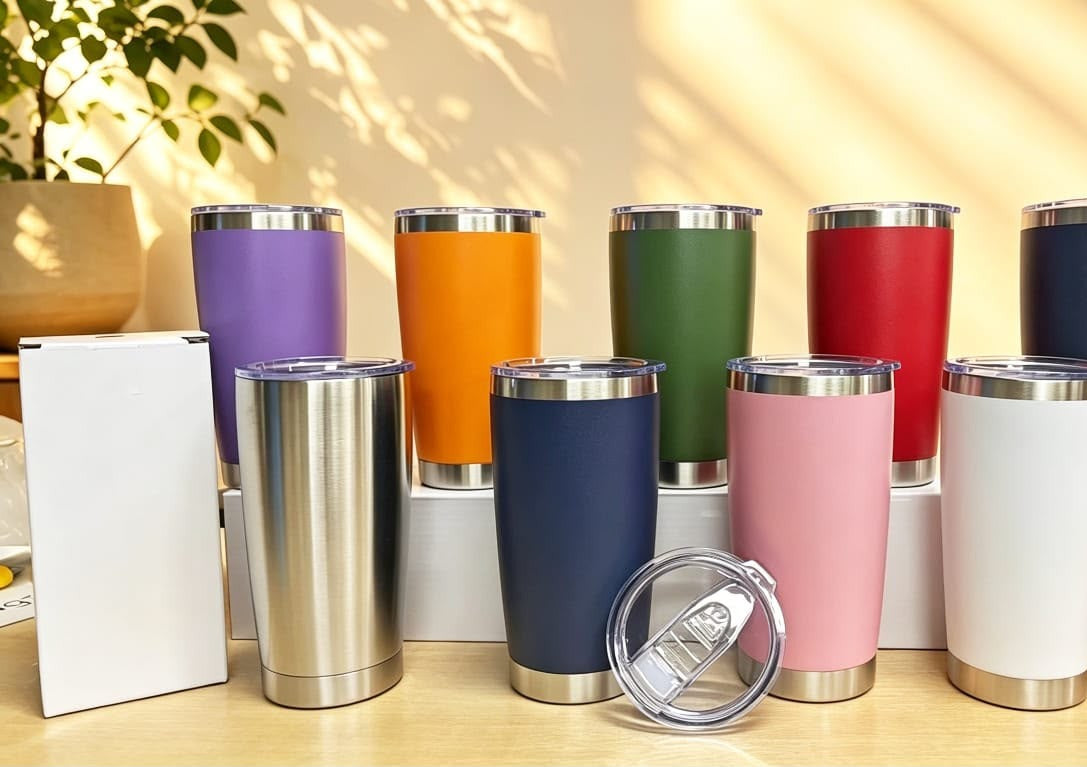 Termo de 20 oz de acero inoxidable, surtido de colores