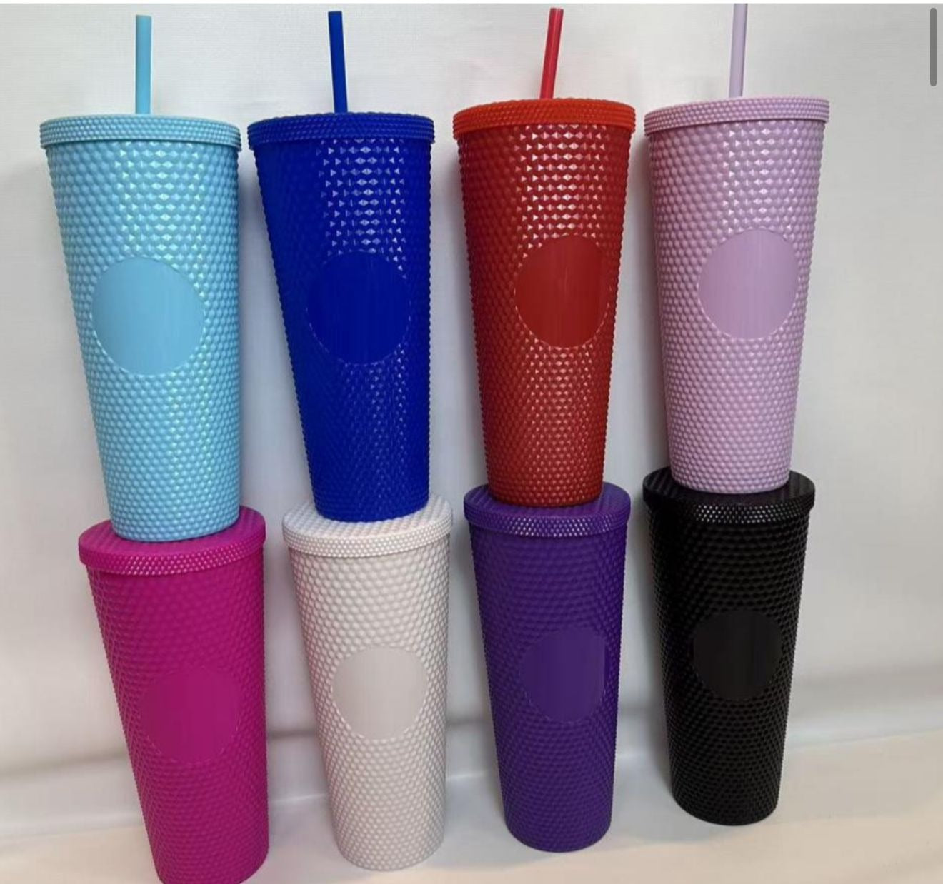 Vaso termico de 24 oz con textura de picos, surtido de colores
