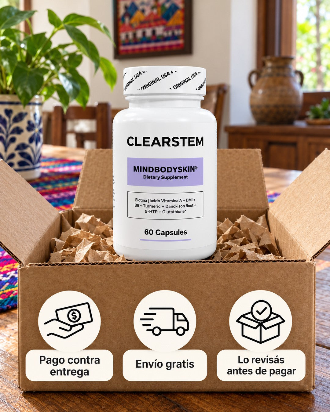 Clearstem MindBodySkin 60 Cápsulas pago contra entrega y envío gratis