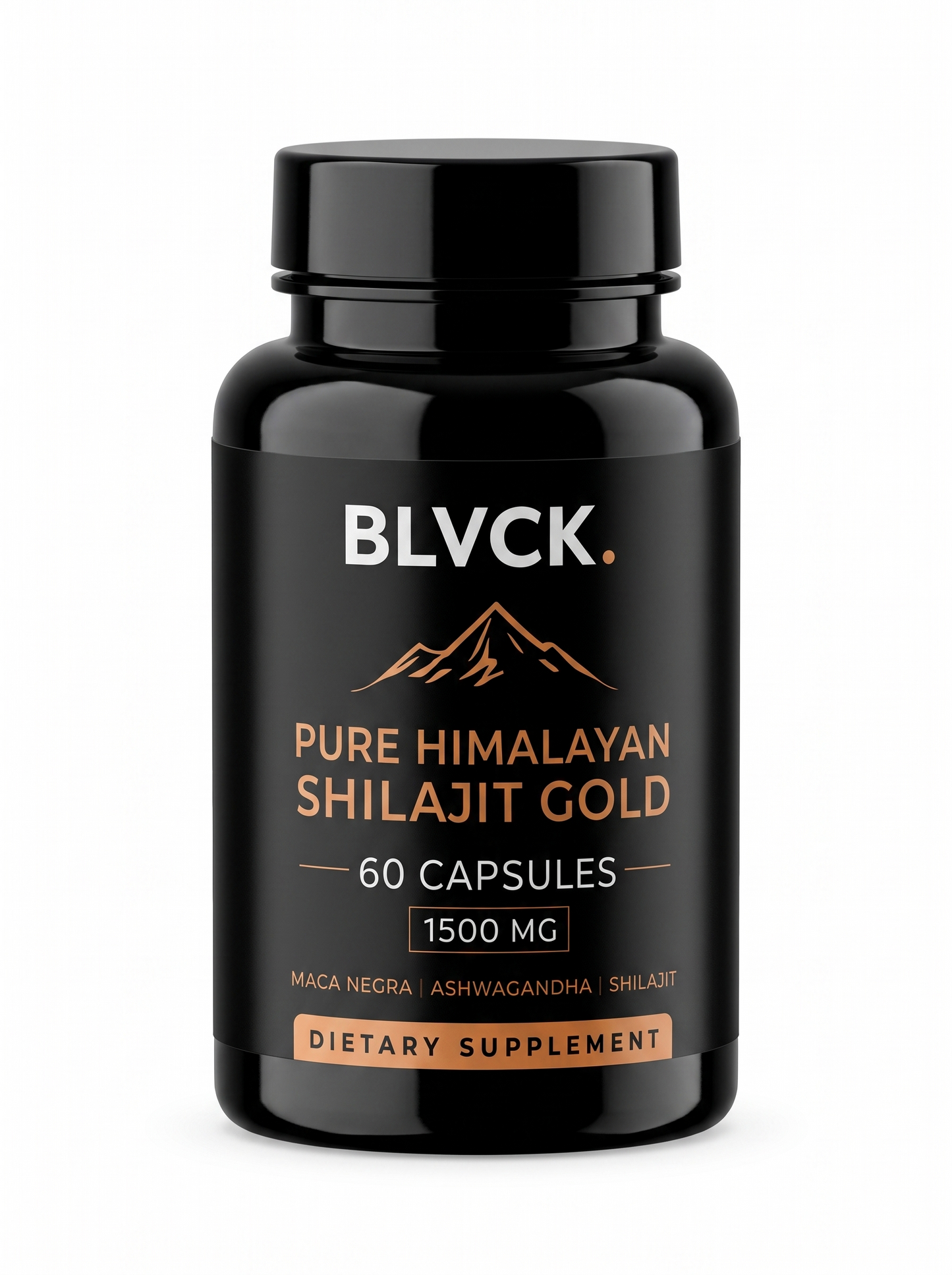 BLVCK Shilajit Gold + Maca Negra + Ashwagandha 60 Caps | Energía Masculina