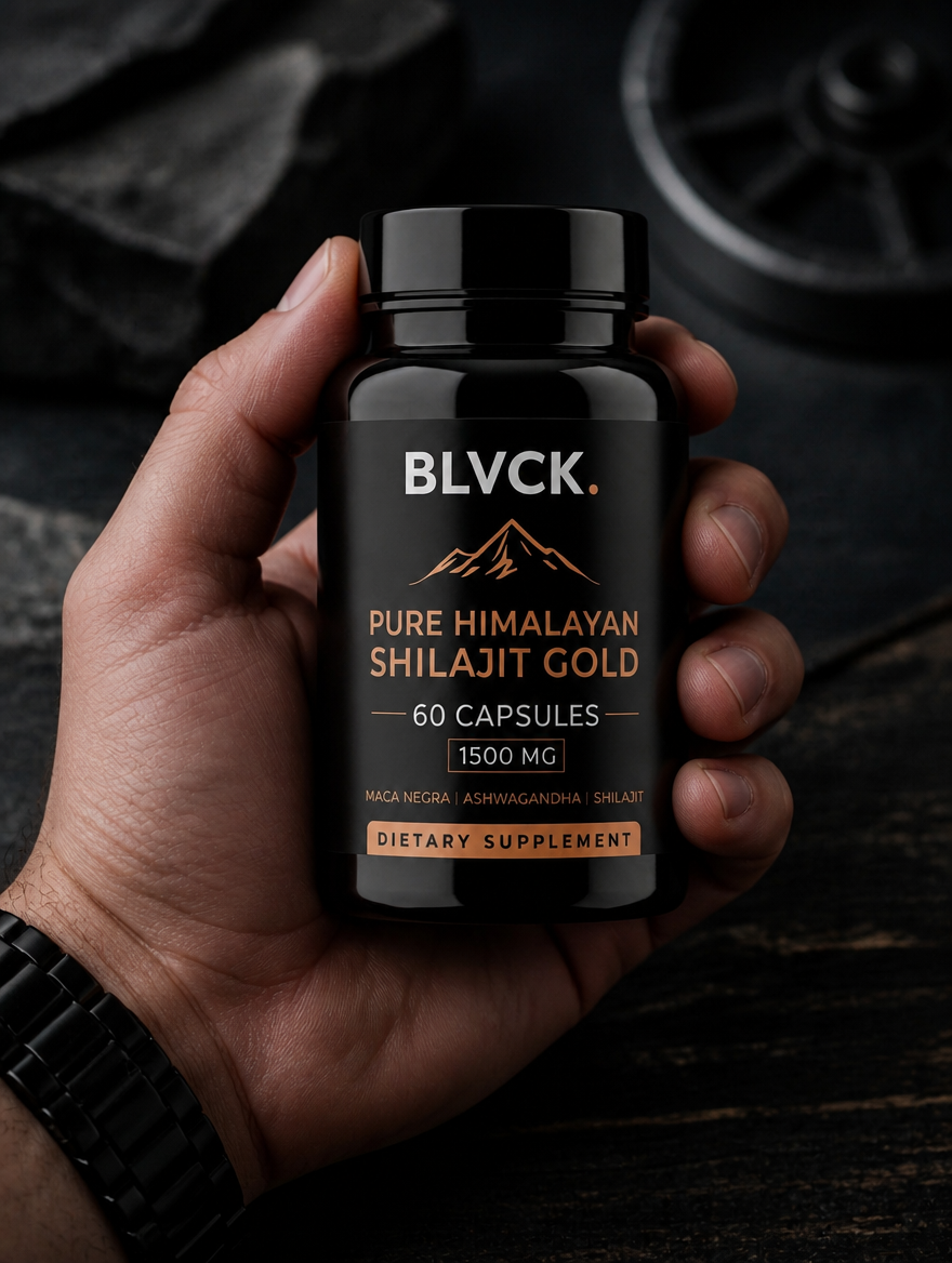 BLVCK Shilajit Gold + Maca Negra + Ashwagandha 60 Caps | Energía Masculina