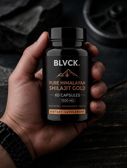 BLVCK Shilajit Gold + Maca Negra + Ashwagandha 60 Caps | Energía Masculina
