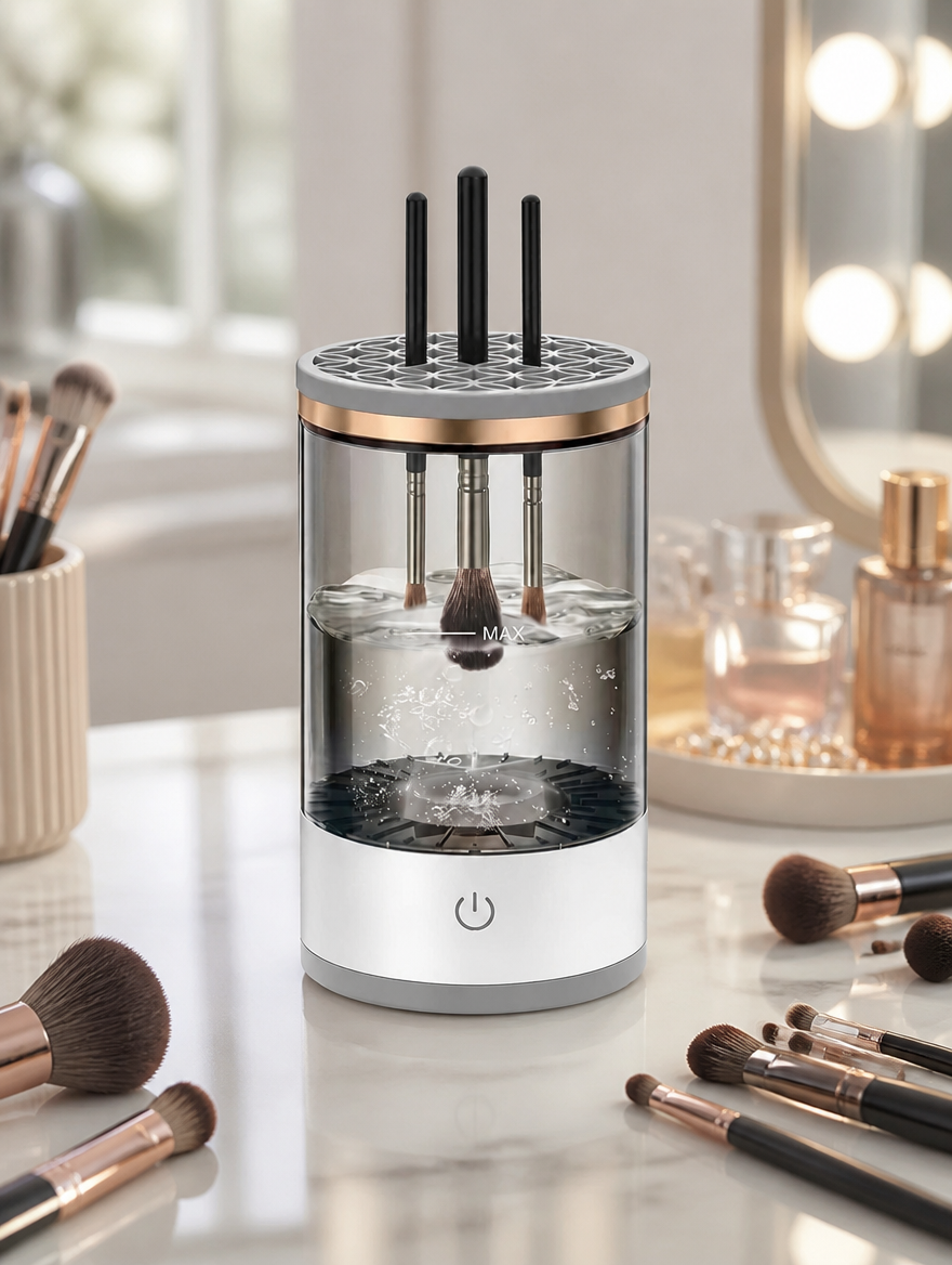 Limpiador y Secador Eléctrico de Brochas de Maquillaje | Limpieza Profunda en Segundos