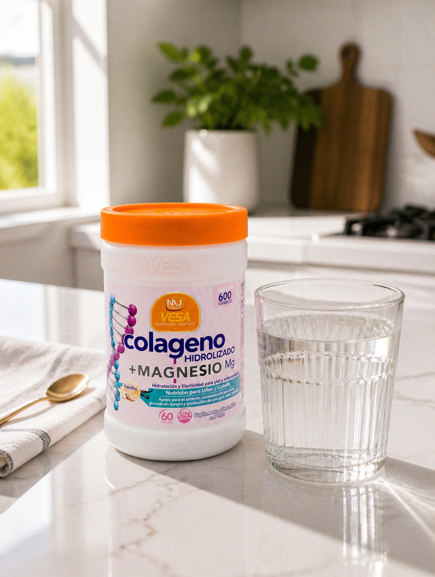 VESA Colágeno Hidrolizado + Magnesio 600g | Piel, Cabello y Uñas