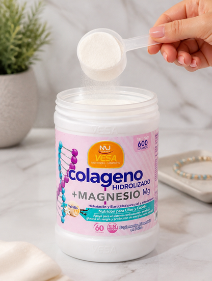 VESA Colágeno Hidrolizado + Magnesio 600g | Piel, Cabello y Uñas