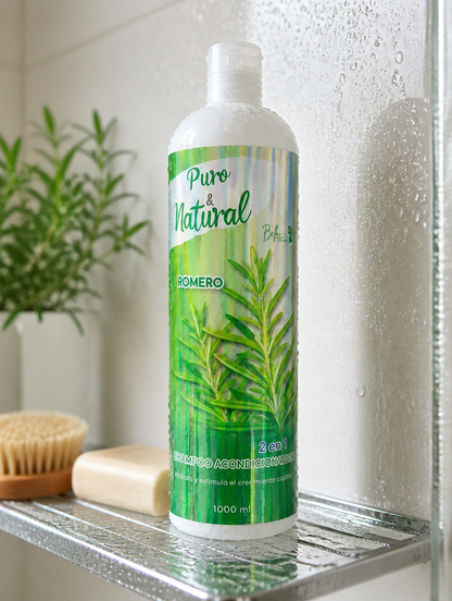 Shampoo y Acondicionador de Romero 2 en 1 | Hidrata y Estimula el Crecimiento 1000ml