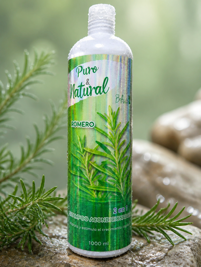 Shampoo y Acondicionador de Romero 2 en 1 | Hidrata y Estimula el Crecimiento 1000ml