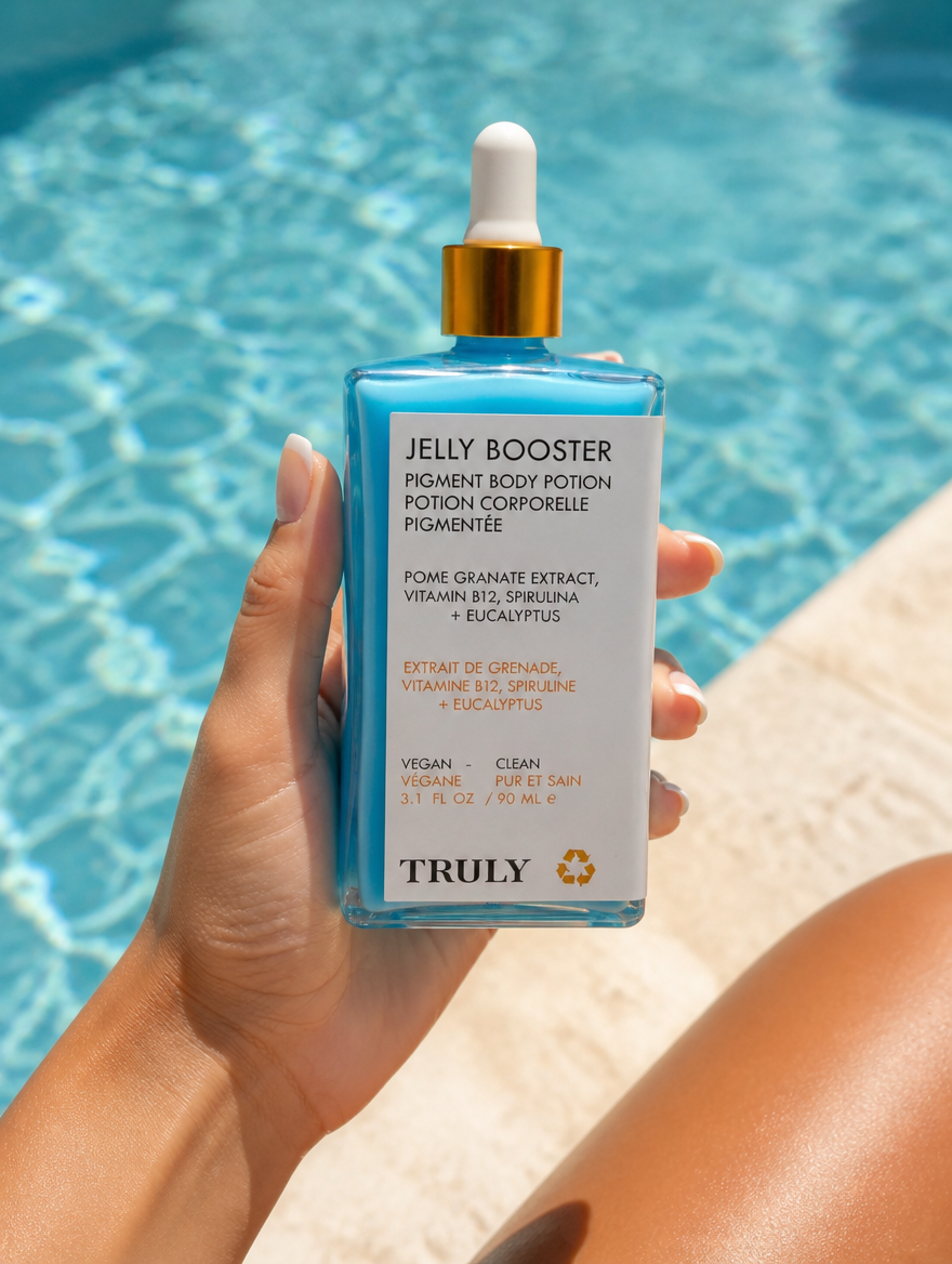 Truly Jelly Booster Kit 3 en 1 | Potion Corporal + Protector Solar SPF50 + Rastrillo