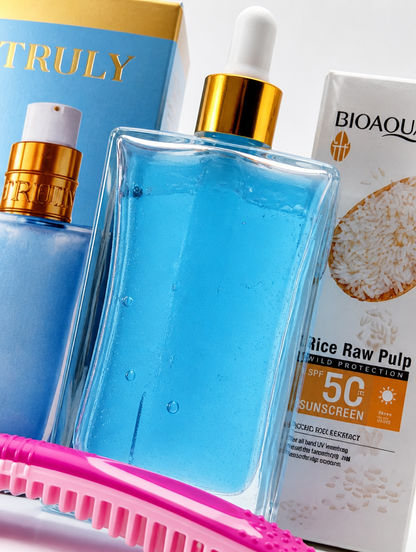 Truly Jelly Booster Kit 3 en 1 | Potion Corporal + Protector Solar SPF50 + Rastrillo