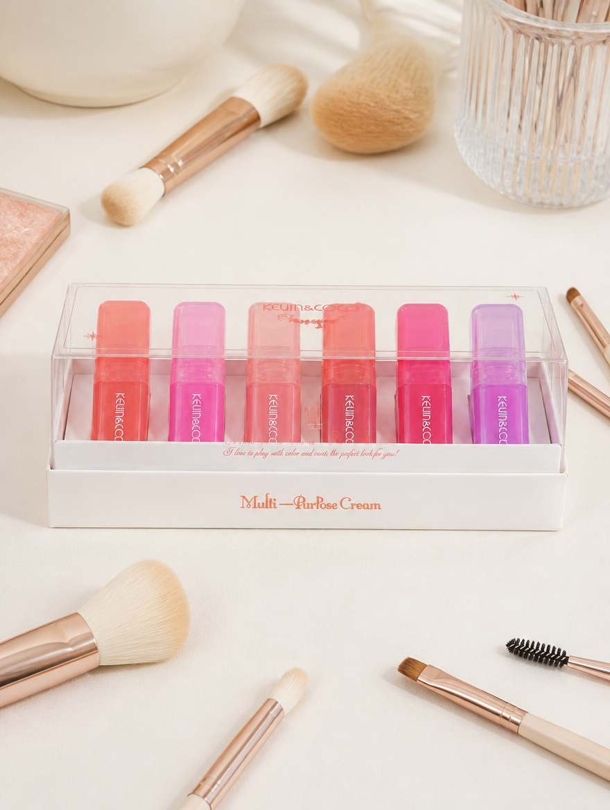 Kevin & Coco Multi-Purpose Cream | Set de 6 Tintes Labios y Mejillas