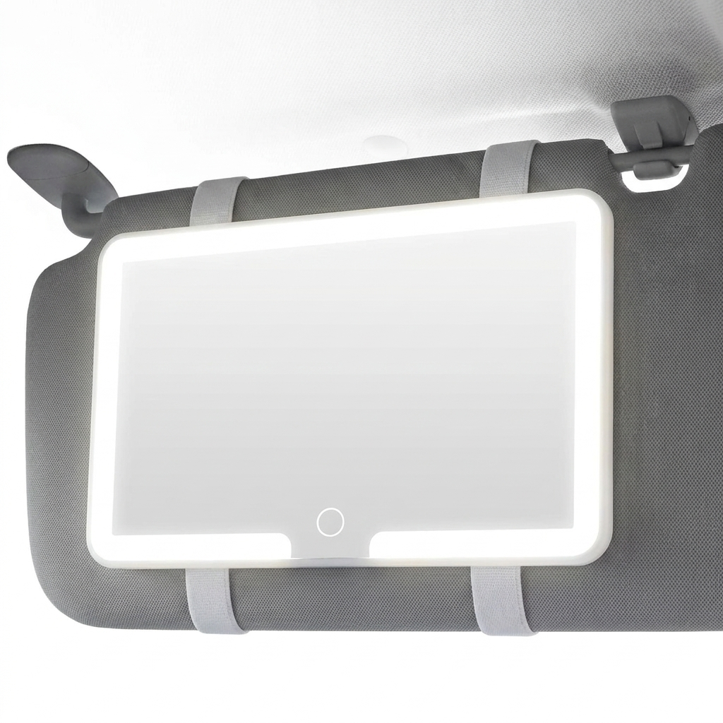 Espejo de Visera para Auto con Luz LED | Táctil, Se Adapta a la Visera