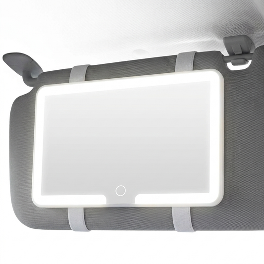 Espejo de Visera para Auto con Luz LED | Táctil, Se Adapta a la Visera