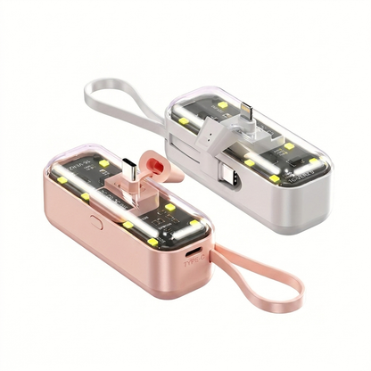 Power Bank 5000mAh con Cables Integrados | Carga tu Celular sin Cargar Cables