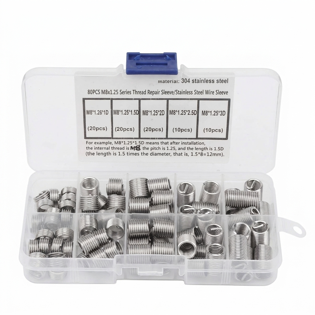 Kit Reparador de Roscas M8 | 80 Piezas para Restaurar Roscas Dañadas