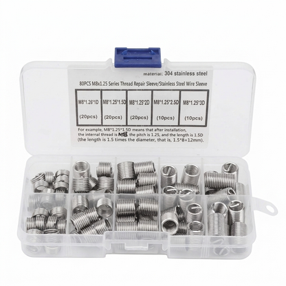 Kit Reparador de Roscas M8 | 80 Piezas para Restaurar Roscas Dañadas