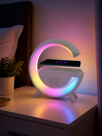 Lámpara Bocina RGB con Carga Inalámbrica | Tu Rincón Aesthetic