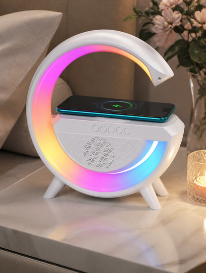 Lámpara Bocina RGB con Carga Inalámbrica | Tu Rincón Aesthetic