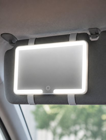 Espejo de Visera para Auto con Luz LED | Táctil, Se Adapta a la Visera