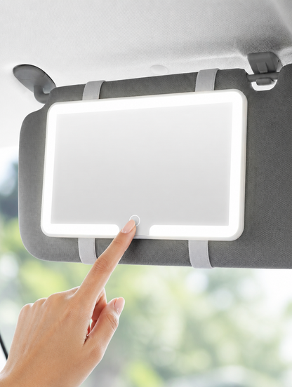 Espejo de Visera para Auto con Luz LED | Táctil, Se Adapta a la Visera