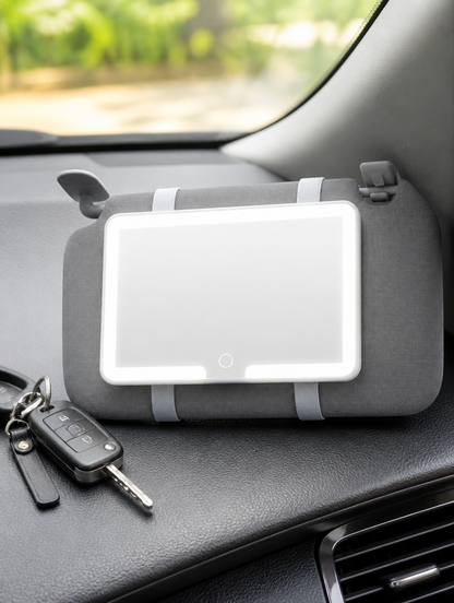 Espejo de Visera para Auto con Luz LED | Táctil, Se Adapta a la Visera
