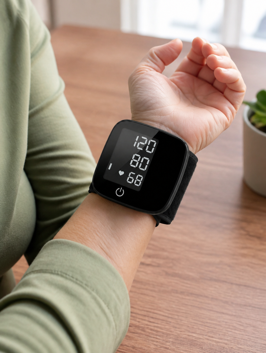 Monitor de Presión Arterial de Muñeca | Digital, Portátil, Pantalla Grande