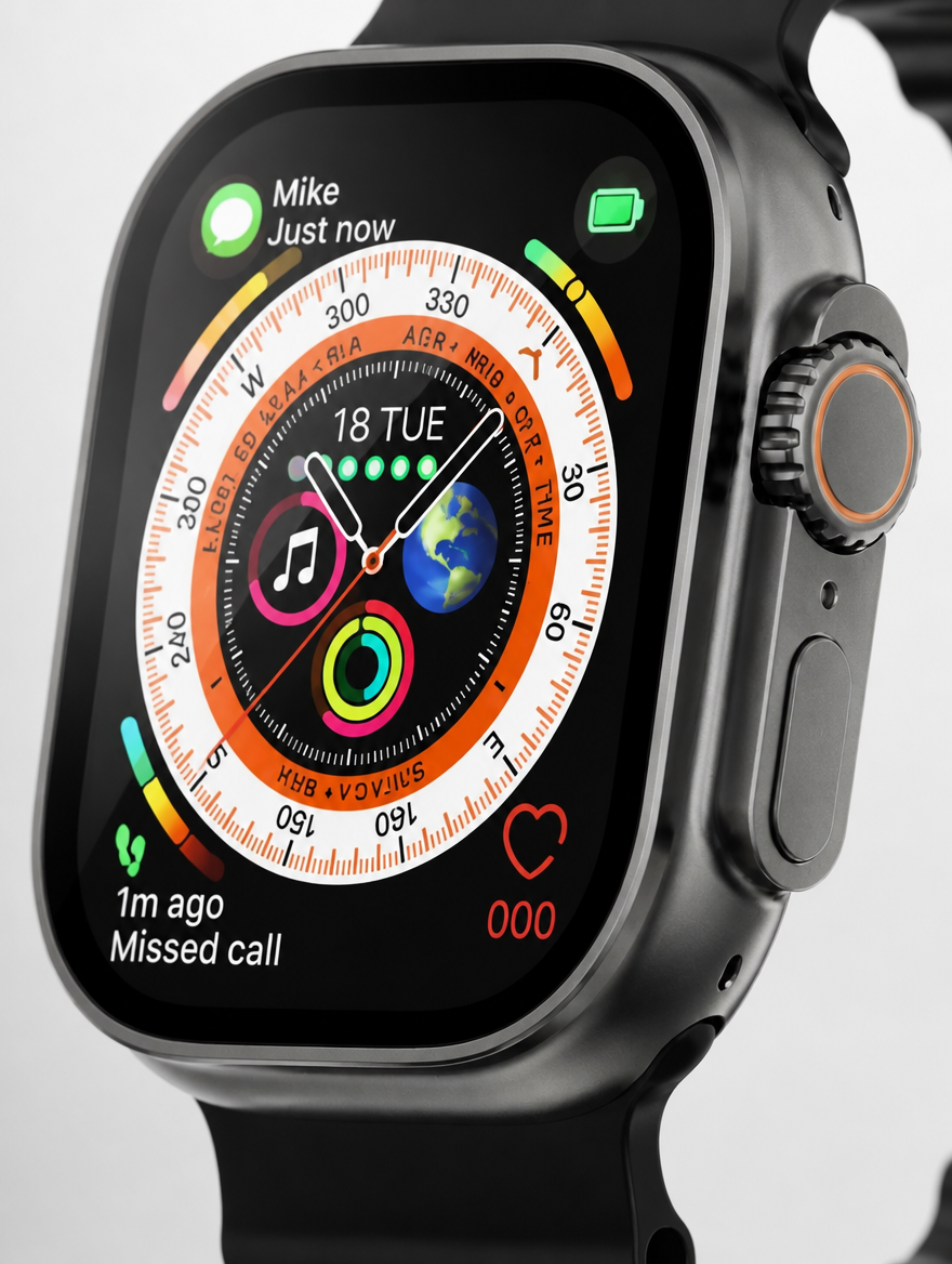 Smartwatch Ultra Pantalla Grande | Notificaciones, Monitoreo y Diseño Deportivo