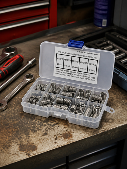 Kit Reparador de Roscas M8 | 80 Piezas para Restaurar Roscas Dañadas