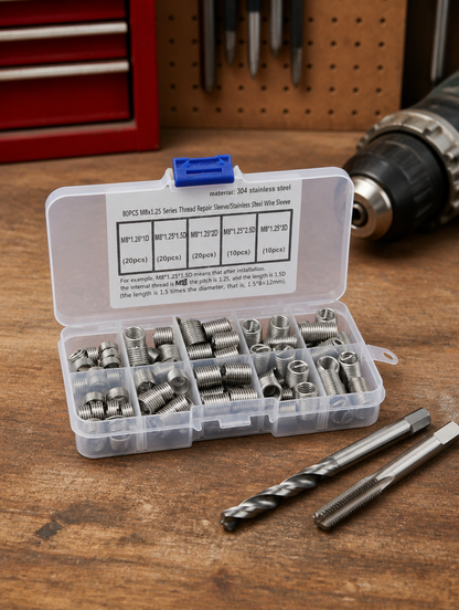 Kit Reparador de Roscas M8 | 80 Piezas para Restaurar Roscas Dañadas