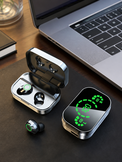 Audífonos TWS con Estuche Pantalla LED | Bluetooth, Batería a la Vista