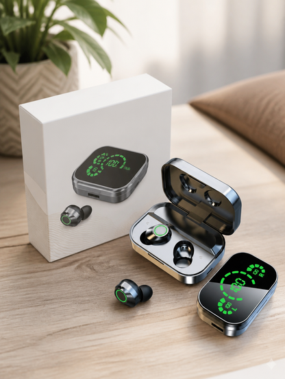 Audífonos TWS con Estuche Pantalla LED | Bluetooth, Batería a la Vista