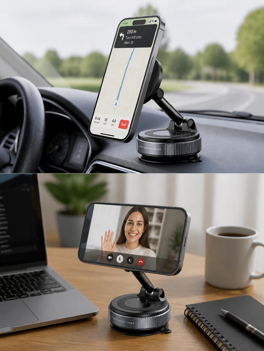 Soporte Magnético para Celular | Se Adapta al Carro, Escritorio o Donde Lo Necesites