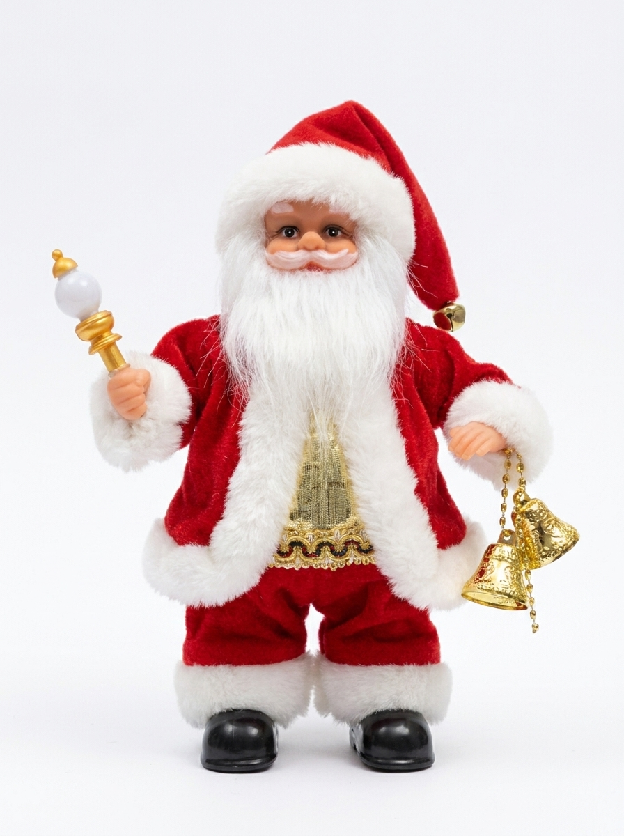Santa Claus Decorativo de Pelo | Figura Navideña para tu Hogar
